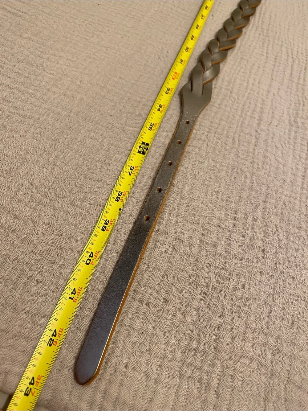 GAP Braided Leather Belt - Silver  with Tan Edges. Size M